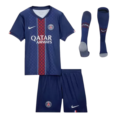 Kid's PSG Home Soccer Jersey Kit(Jersey+Shorts+Socks) 2025/26 Navy - gojersey