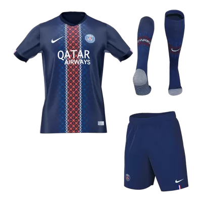 PSG Home Soccer Jersey Kit(Jersey+Shorts+Socks) 2025/26 Navy - gojersey