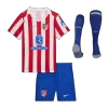 Kid's Atletico Madrid Home Soccer Jersey Kit(Jersey+Shorts+Socks) 2025/26 Red&White - gojersey