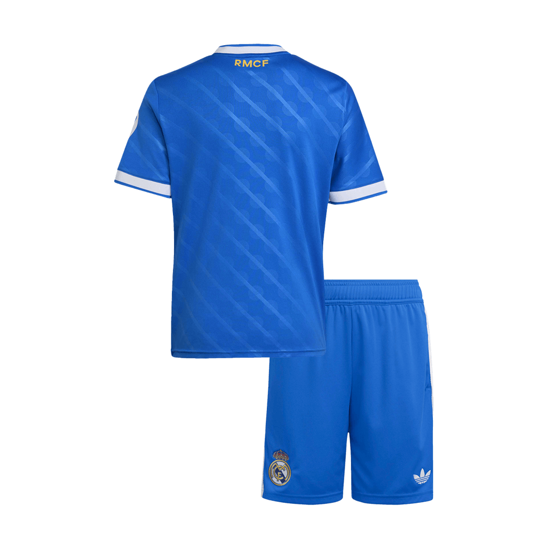 Kid's Real Madrid Third Away Soccer Jersey Kit(Jersey+Shorts) 25/26 Blue - gojersey