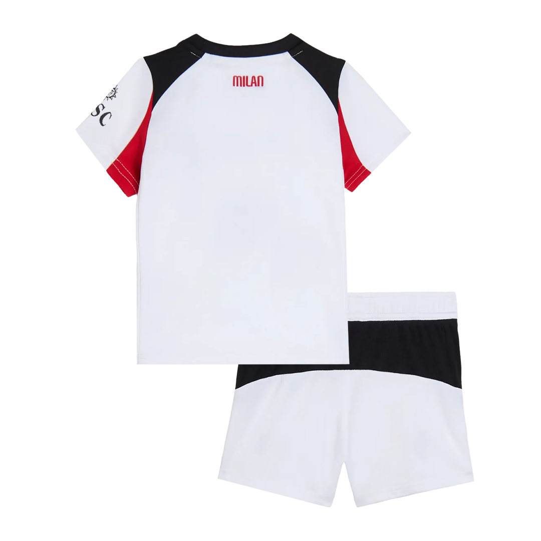 Kid's AC Milan Away Soccer Jersey Kit(Jersey+Shorts) 25/26 White - gojersey
