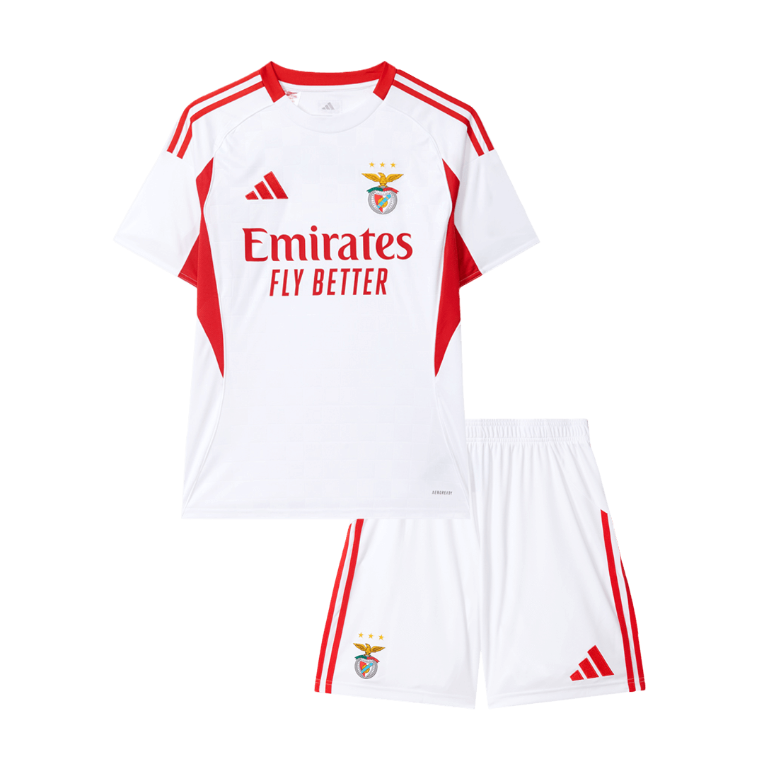 Kid's Benfica Third Away Soccer Jersey Kit 25/26 White - gojersey