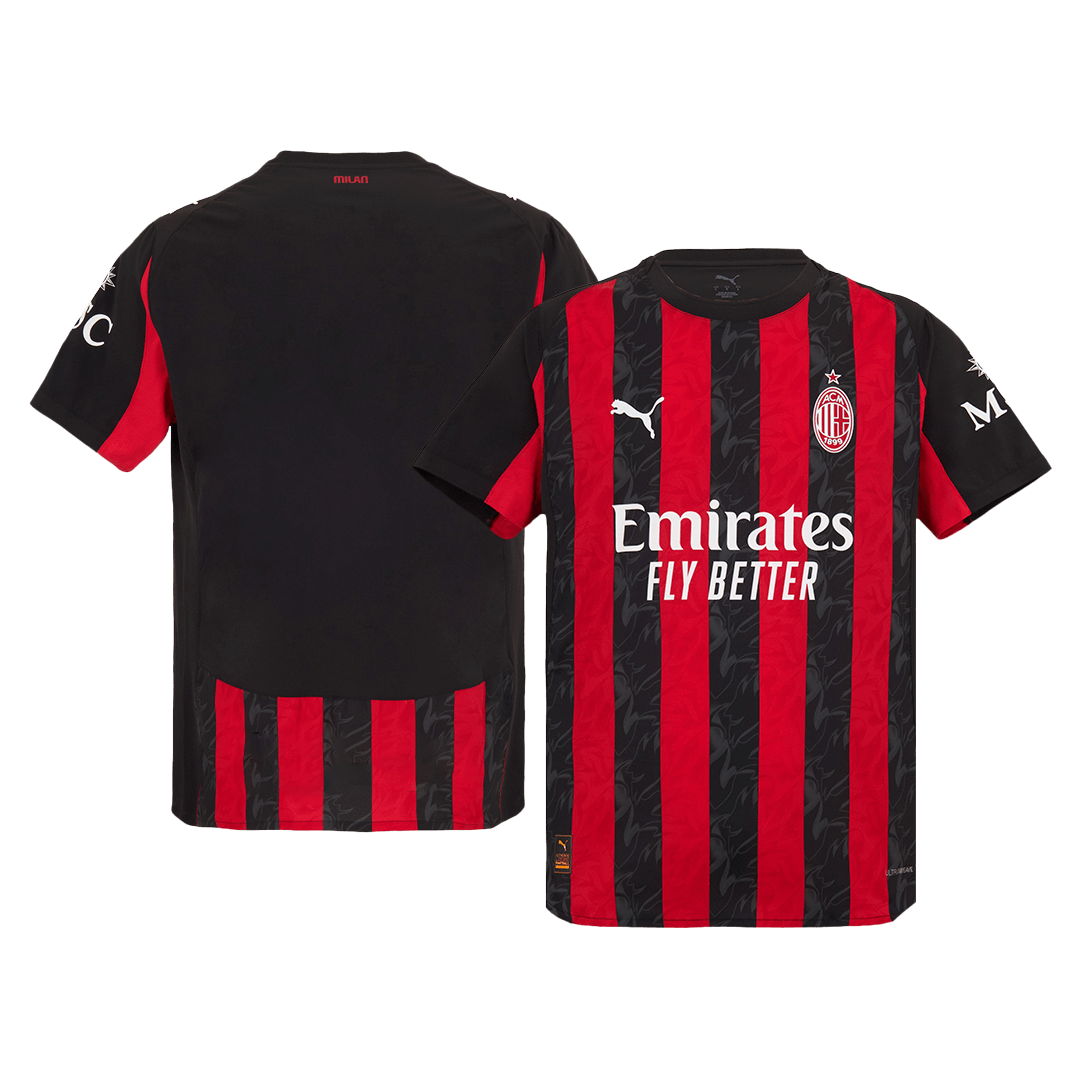 Authentic AC Milan Home Jersey 2025/26 Red&Black - gojersey