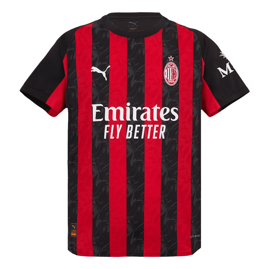 Authentic AC Milan Home Jersey 2025/26 Red&Black - gojersey