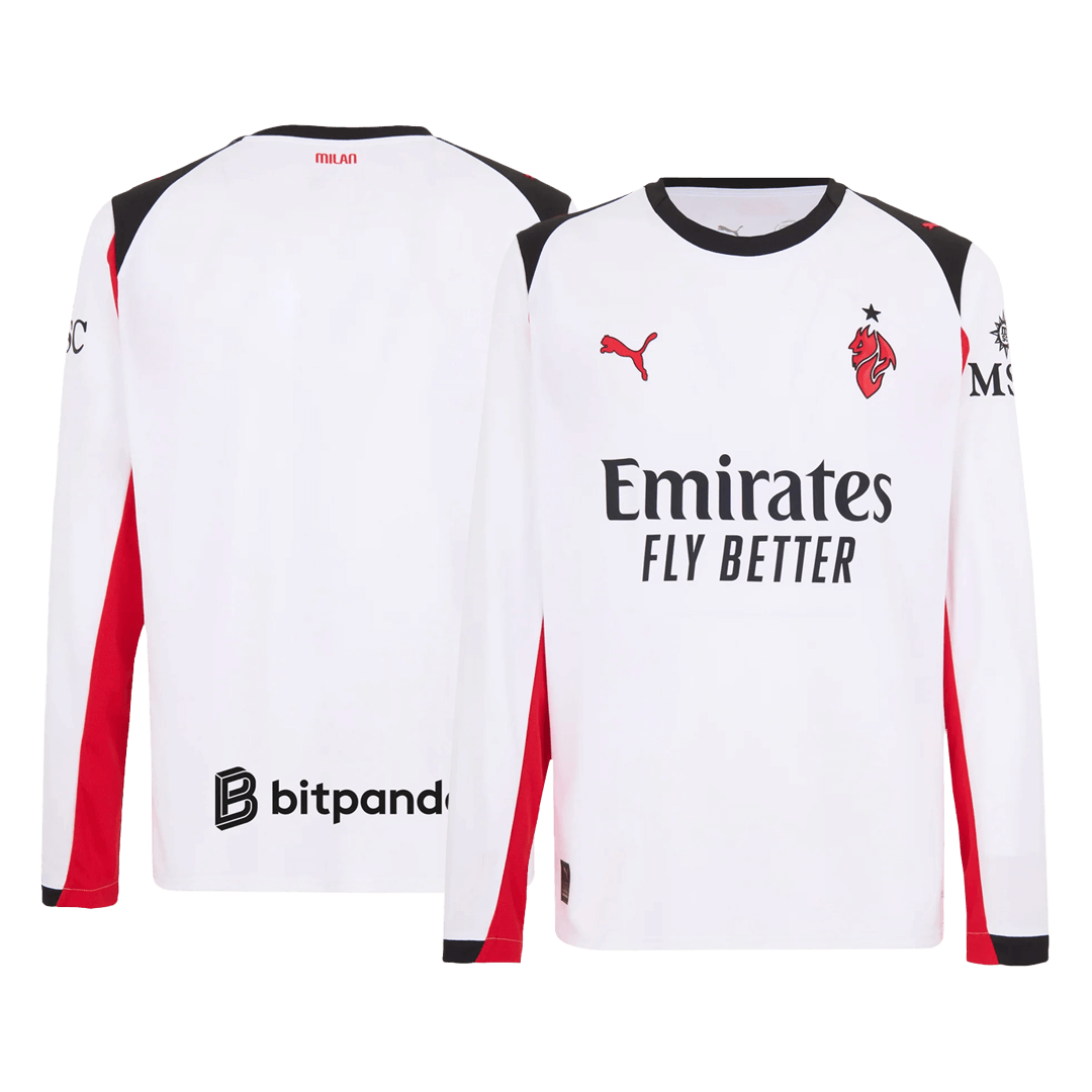 AC Milan Long Sleeve Away Soccer Jersey 2025/26 - gojersey