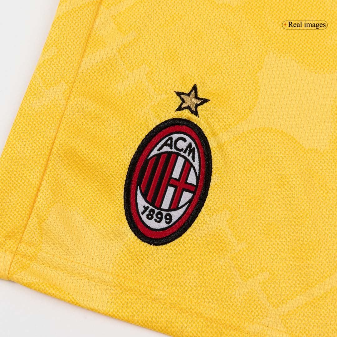 Kid's AC Milan Third Away Soccer Jersey Kit(Jersey+Shorts) 25/26 Yellow - gojersey