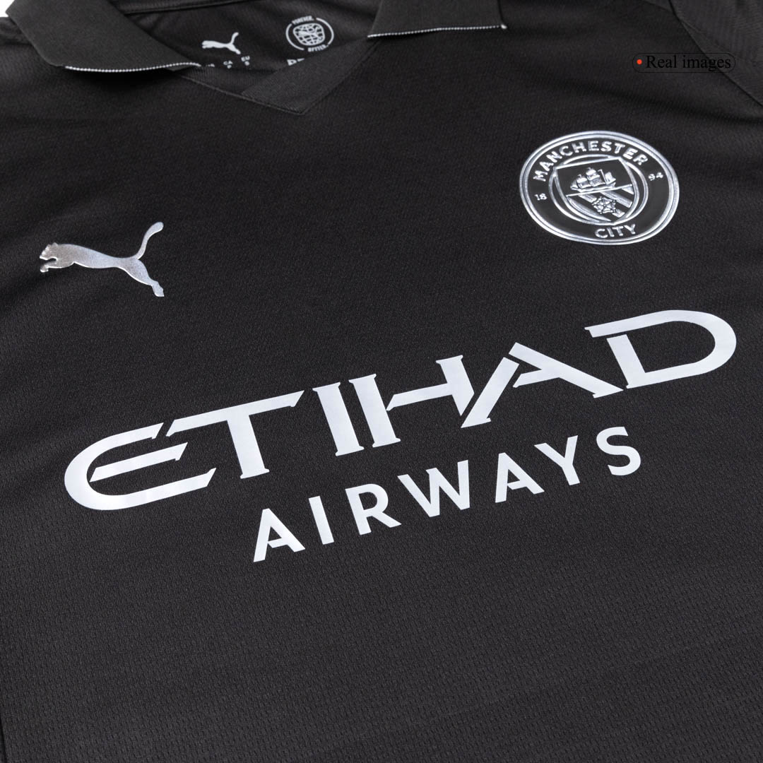 Manchester City Away Soccer Jersey 2025/26 Black - gojersey