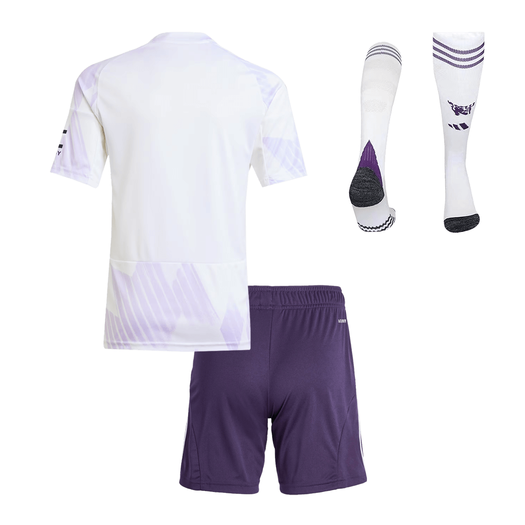 Kid's Manchester United Away Soccer Jersey Kit(Jersey+Shorts+Socks) 2025/26 White - gojersey