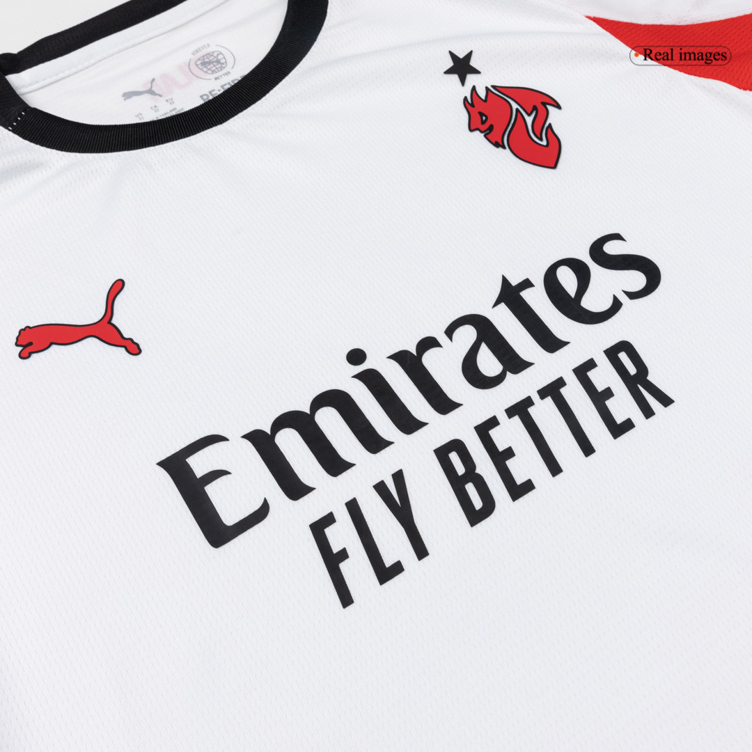Kid's AC Milan Away Soccer Jersey Kit(Jersey+Shorts+Socks) 25/26 White - gojersey
