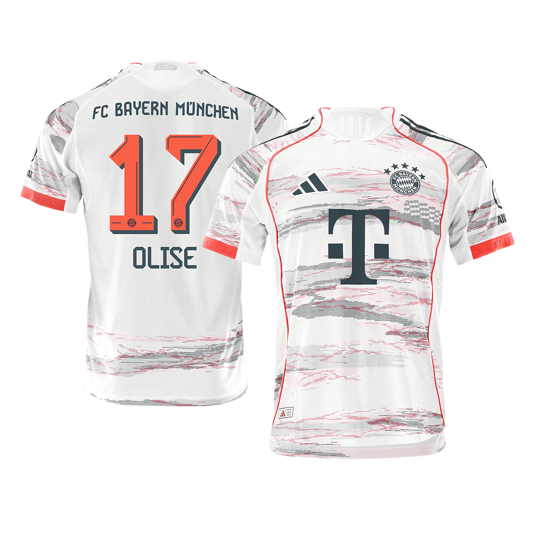 OLISE #17 Authentic Bayern Munich Away Soccer Jersey 2025/26 White - gojersey