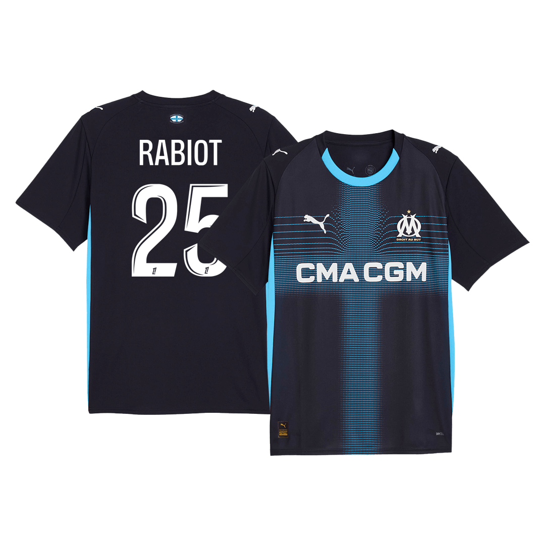 Marseille RABIOT #25 Away Soccer Jersey 2025/26 - gojersey