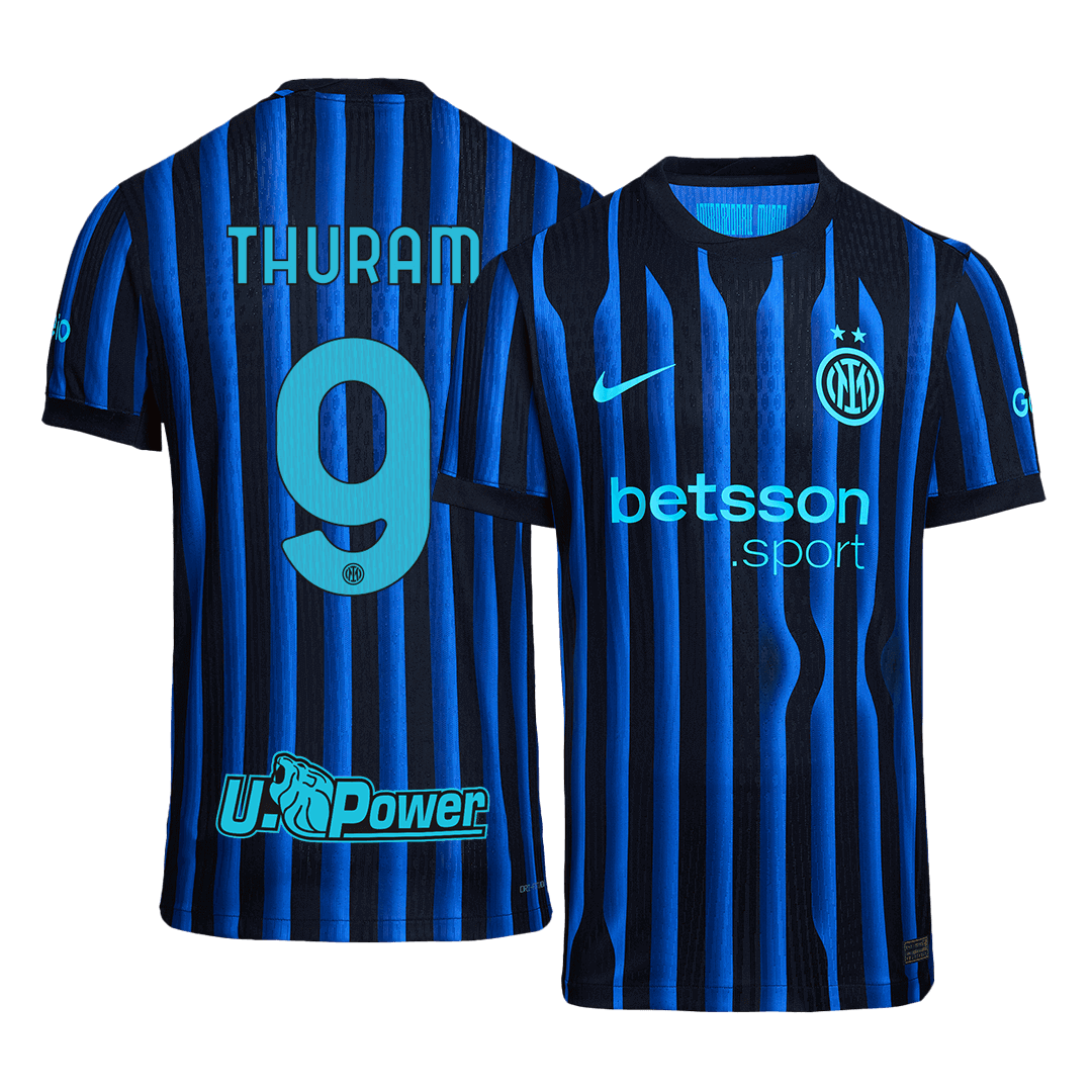 THURAM #9 Authentic Inter Milan Home Soccer Jersey 2025/26 Blue&Black - gojersey