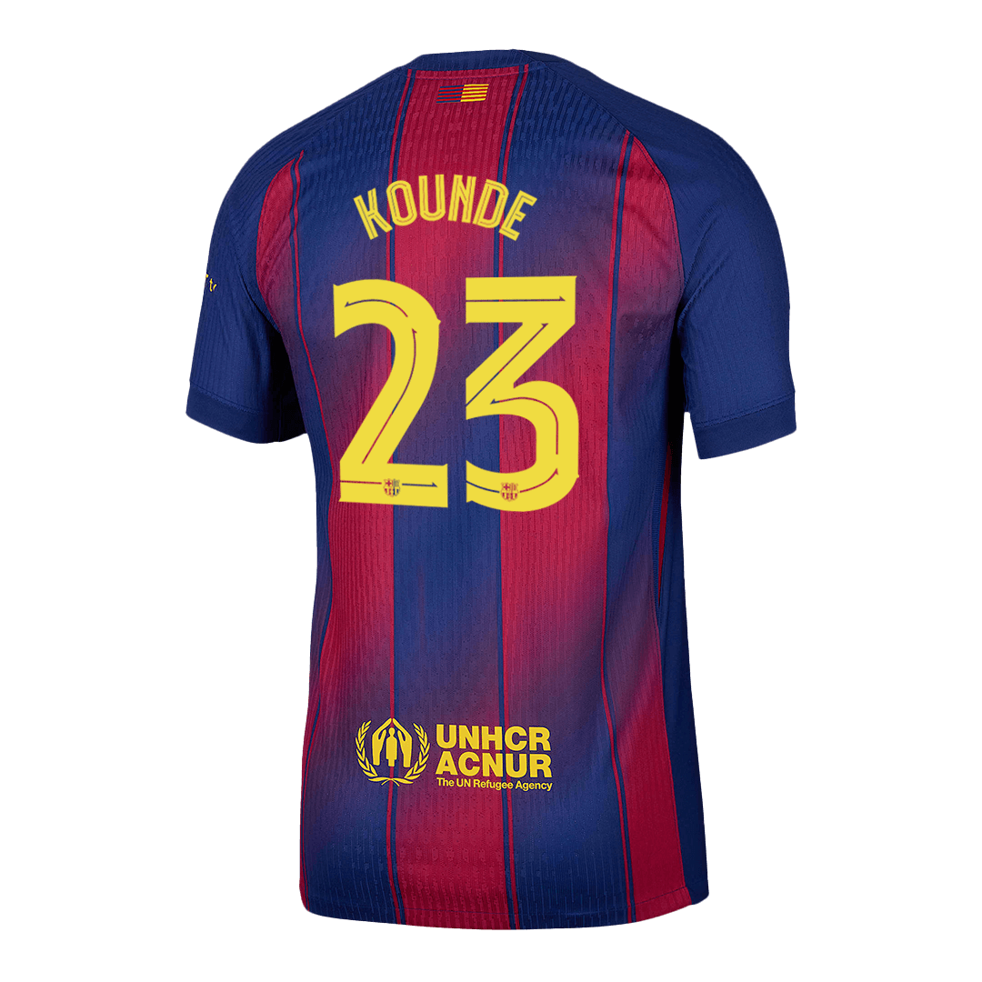 KOUNDE #23 Authentic Barcelona Home Soccer Jersey 2025/26 Red&Blue - UCL - gojersey