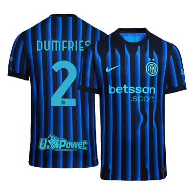 DUMFRIES #2 Authentic Inter Milan Home Soccer Jersey 2025/26 Blue&Black - gojersey