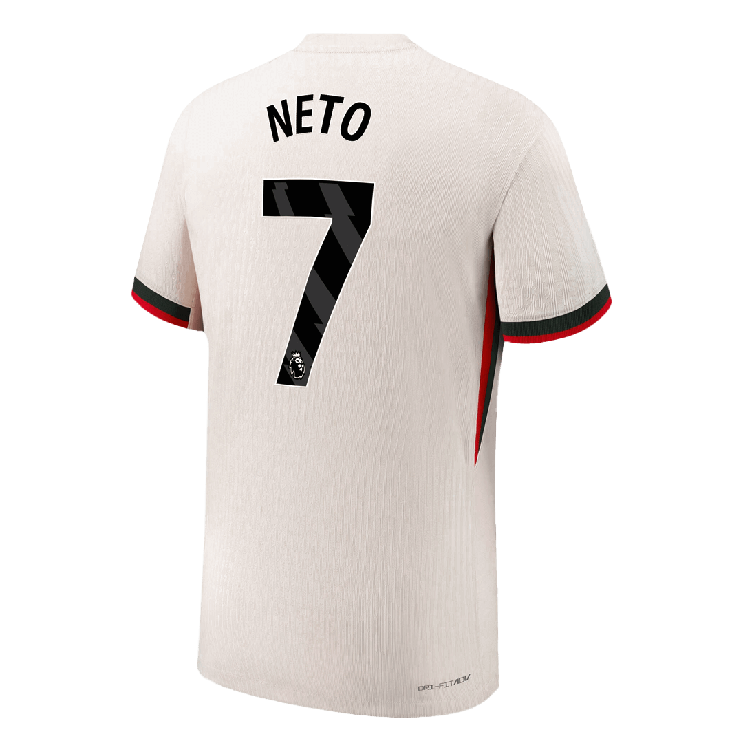 NETO #7 Authentic Chelsea Away Soccer Jersey 2025/26 White - gojersey