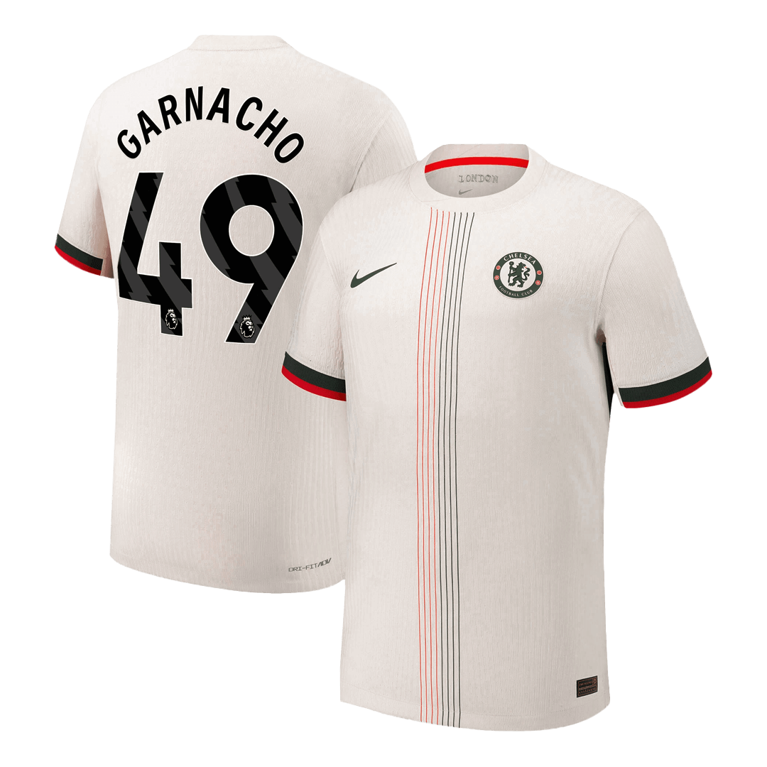 GARNACHO #49 Authentic Chelsea Away Soccer Jersey 2025/26 White - gojersey