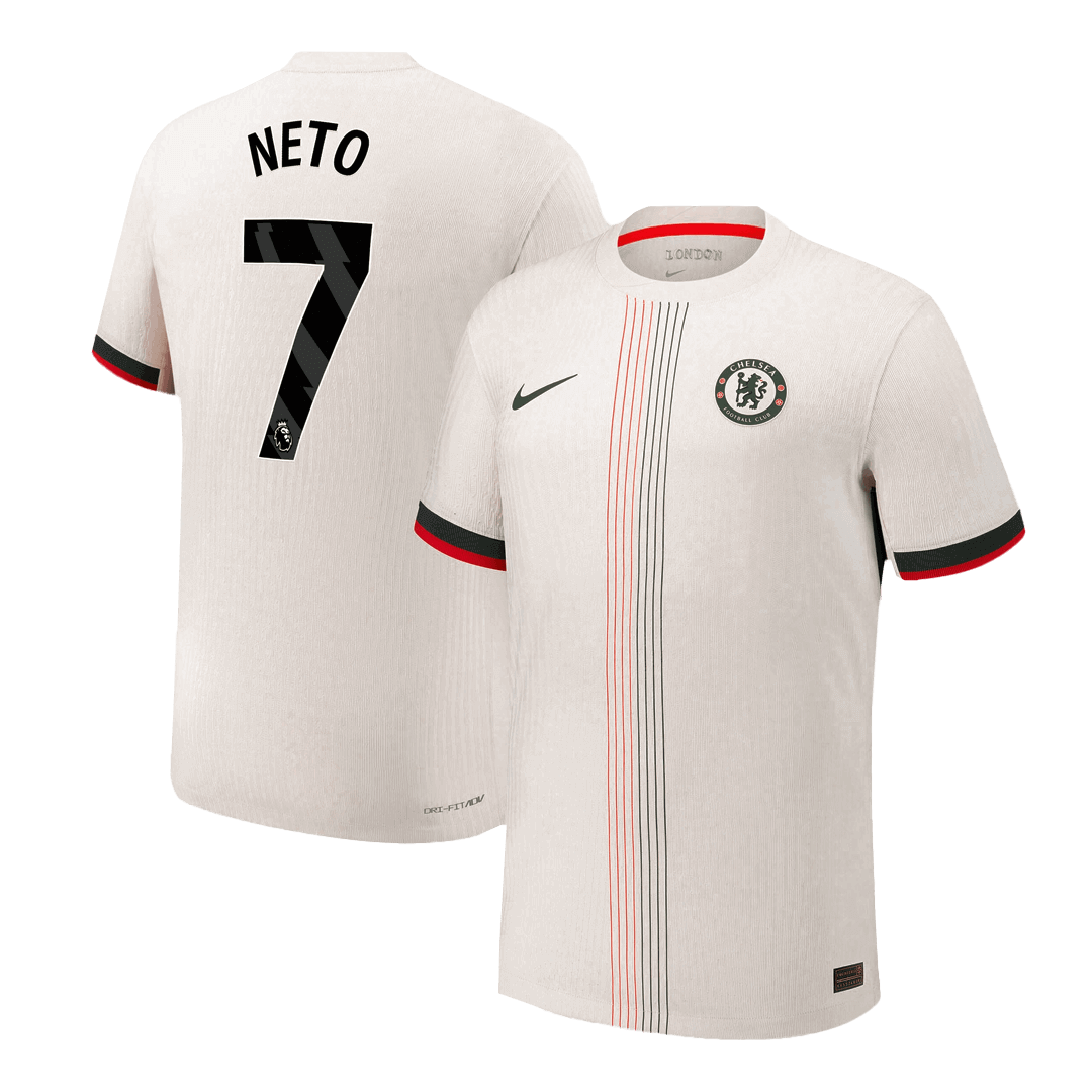 NETO #7 Authentic Chelsea Away Soccer Jersey 2025/26 White - gojersey