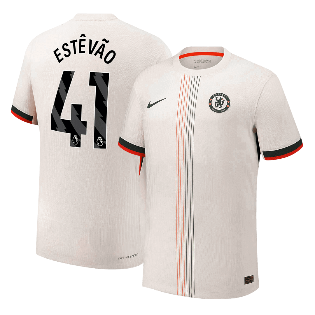 ESTÊVÃO #41 Authentic Chelsea Away Soccer Jersey 2025/26 White - gojersey