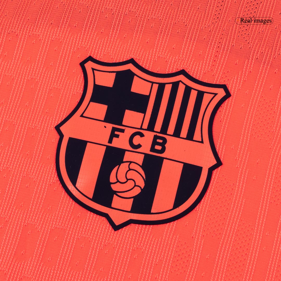 PEDRI #8 Authentic Barcelona Third Away Soccer Jersey 25/26 Orange- UCL - gojersey