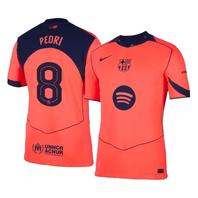 PEDRI #8 Authentic Barcelona Third Away Soccer Jersey 25/26 Orange- UCL - gojersey