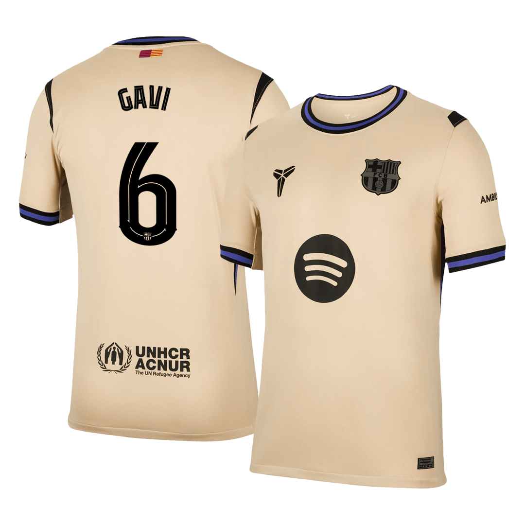 Barcelona GAVI #6 Away Soccer Jersey 2025/26 - UCL Edition - gojersey