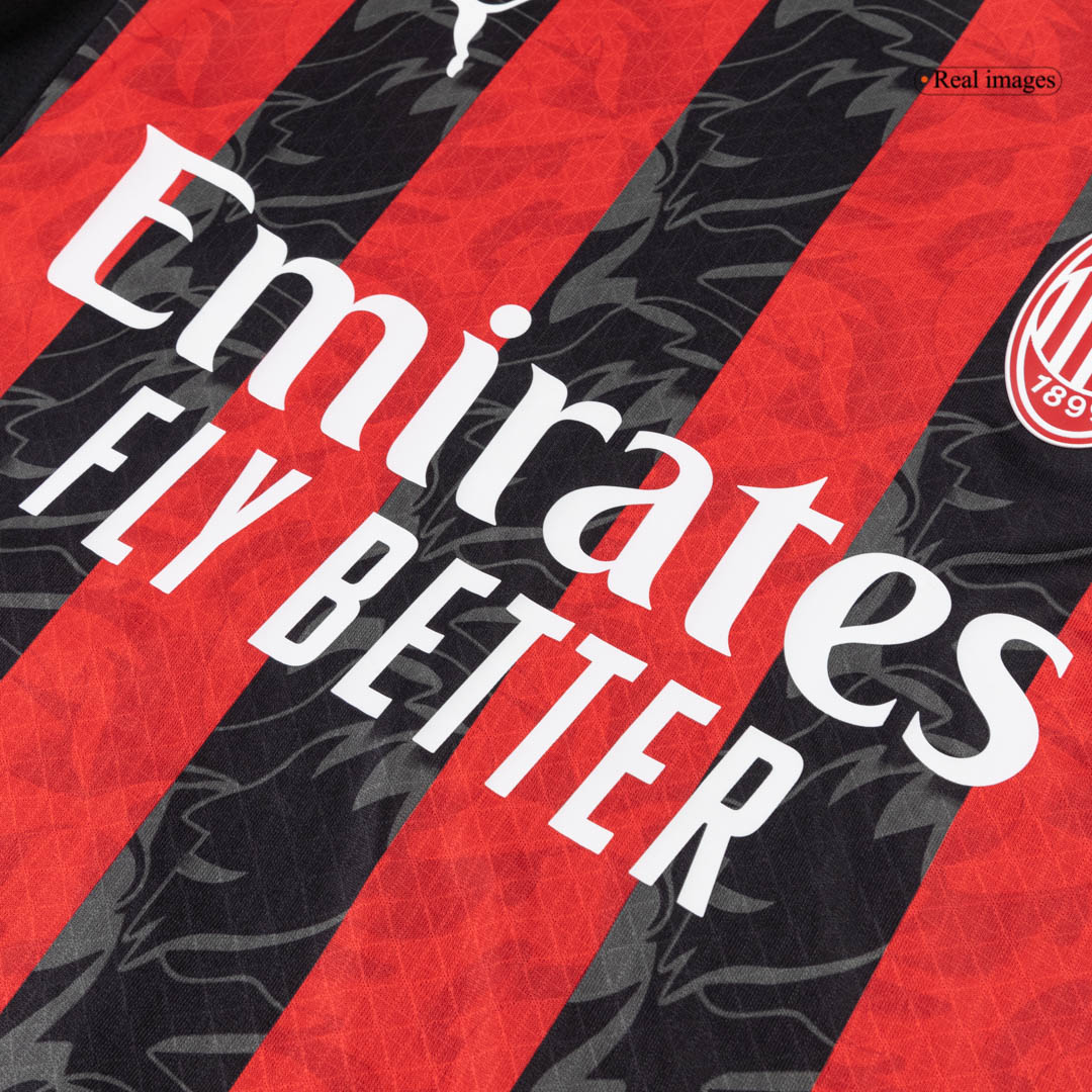Authentic AC Milan Home Jersey 2025/26 Red&Black - gojersey