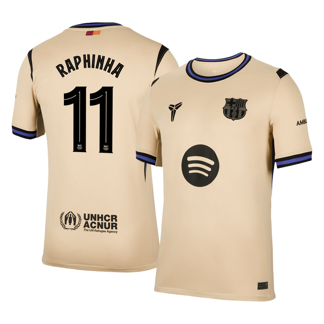 Barcelona RAPHINHA #11 Away Soccer Jersey 2025/26 - UCL Edition - gojersey