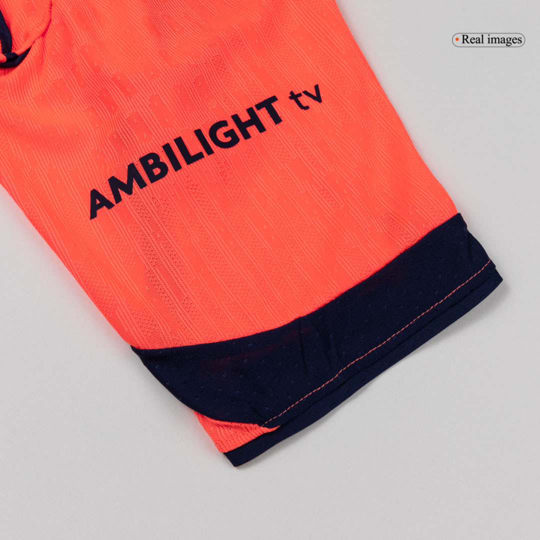 RAPHINHA #11 Authentic Barcelona Third Away Soccer Jersey 25/26 Orange- UCL - gojersey