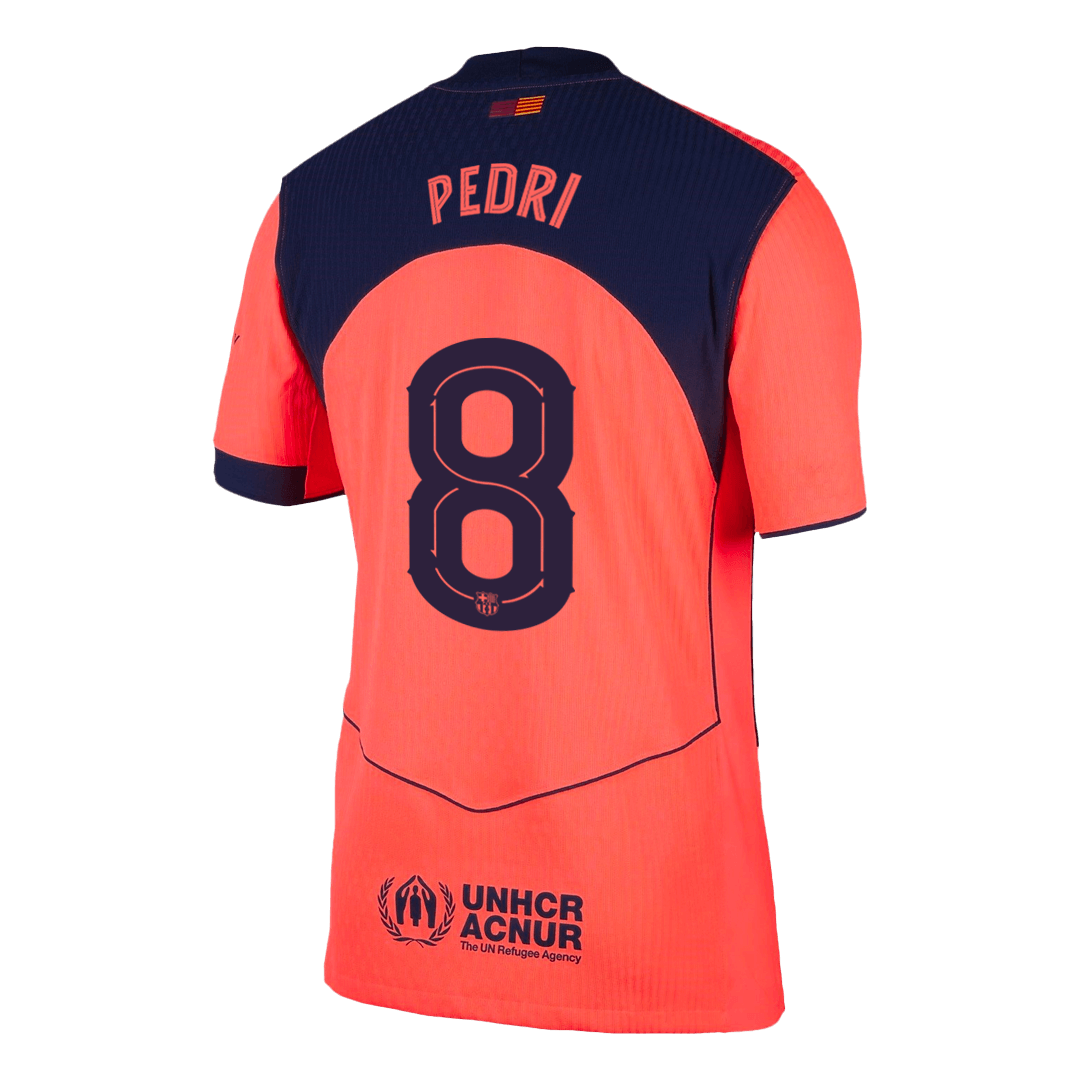 PEDRI #8 Authentic Barcelona Third Away Soccer Jersey 25/26 Orange- UCL - gojersey