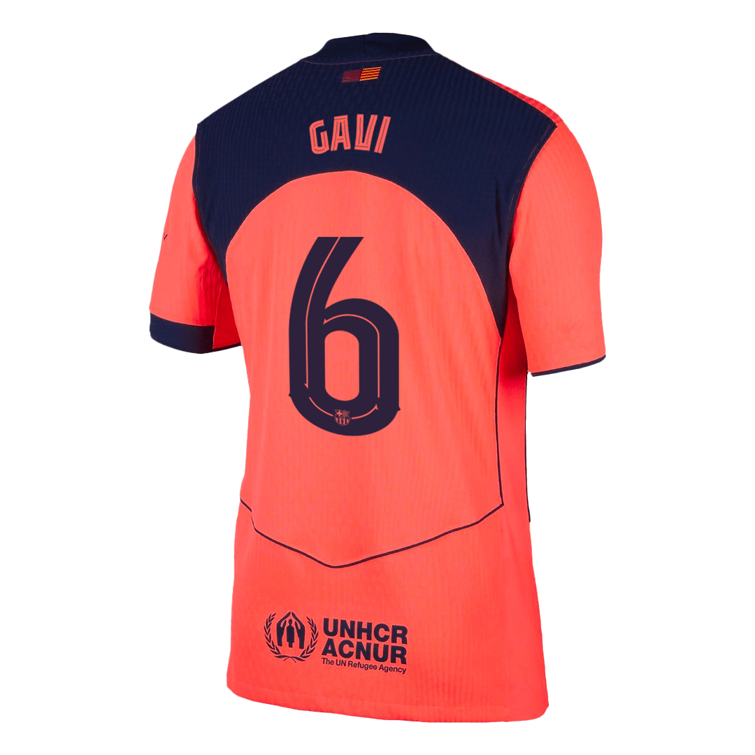GAVI #6 Authentic Barcelona Third Away Soccer Jersey 25/26 Orange- UCL - gojersey