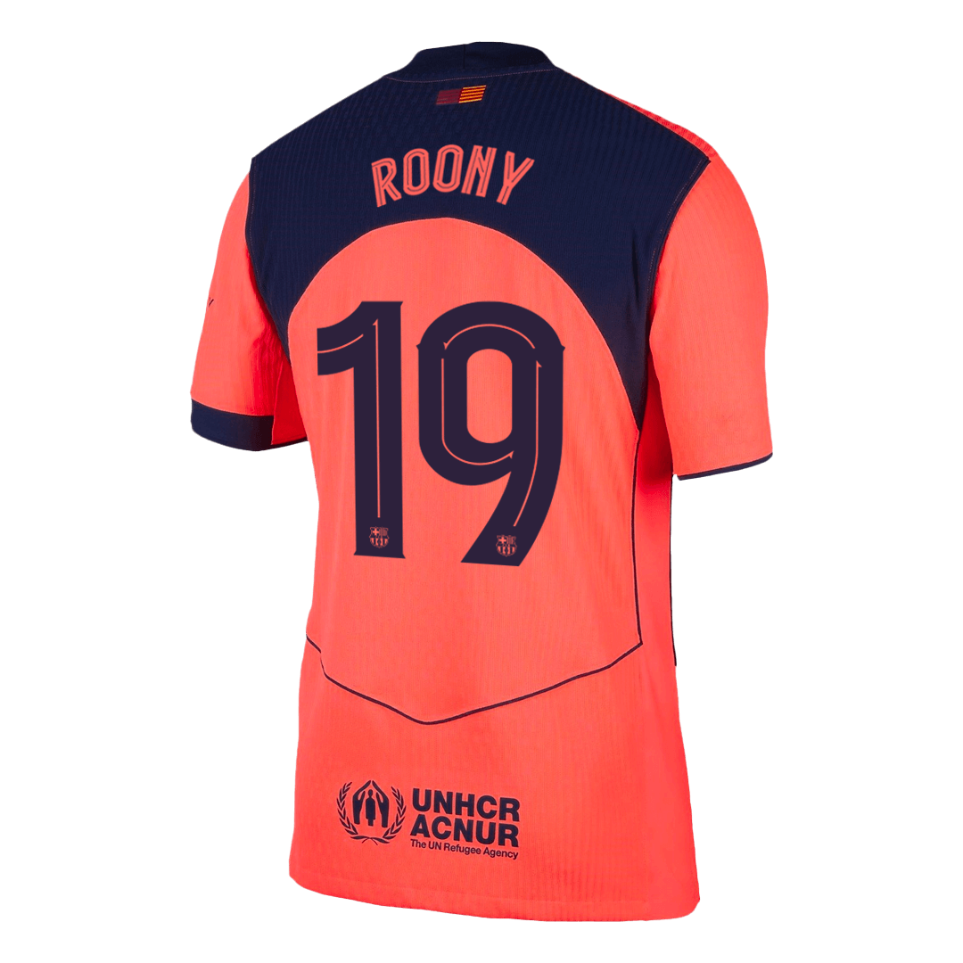 ROONY #19 Authentic Barcelona Third Away Soccer Jersey 25/26 Orange- UCL - gojersey
