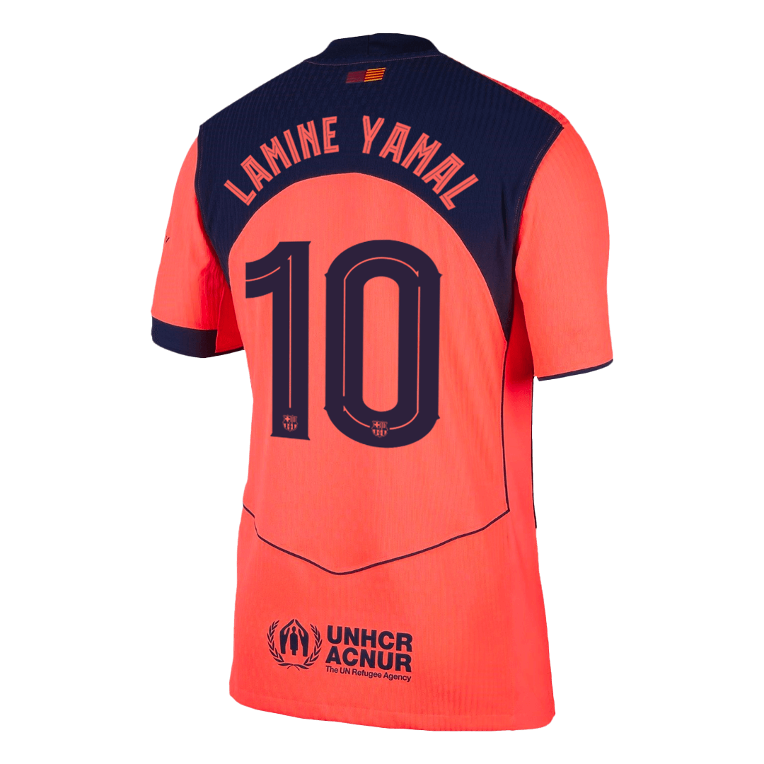 LAMINE YAMAL #10 Authentic Barcelona Third Away Soccer Jersey 25/26 Orange- UCL - gojersey