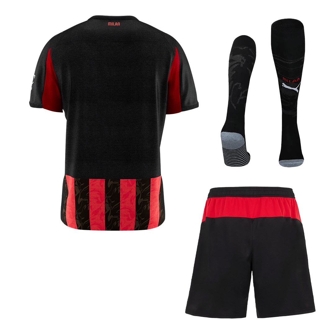 AC Milan Home Soccer Jersey Kit(Jersey+Shorts+Socks) 2025/26 Red&Black - gojersey
