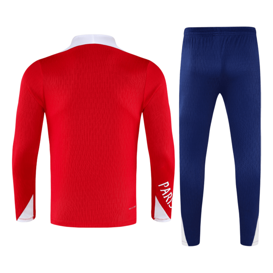 25/26 Kid's PSG Zipper Sweatshirt Kit(Top+Pants)  Red - gojersey