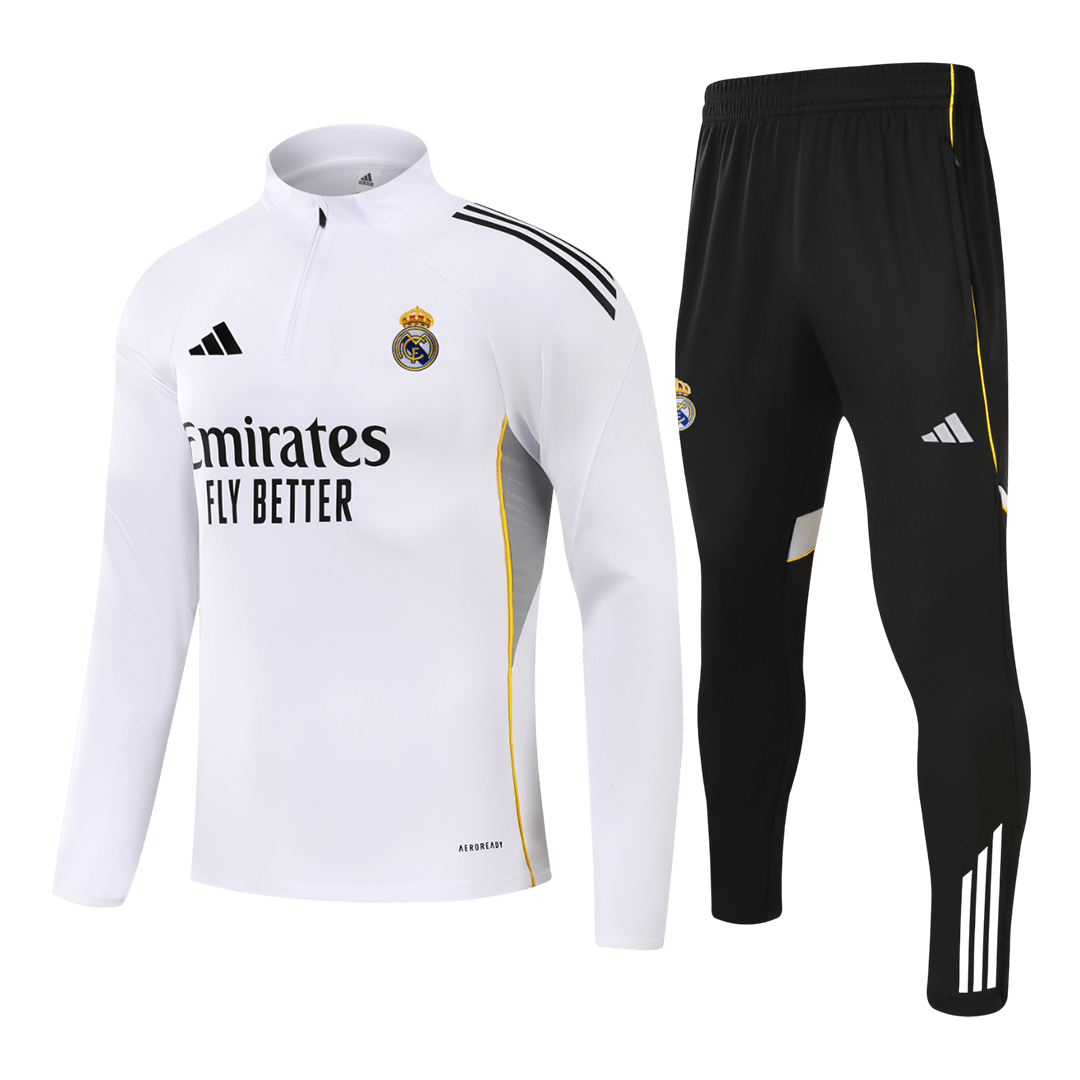 Real Madrid Sweatshirt Kit 2025/26 - White (Top+Pants) - gojersey