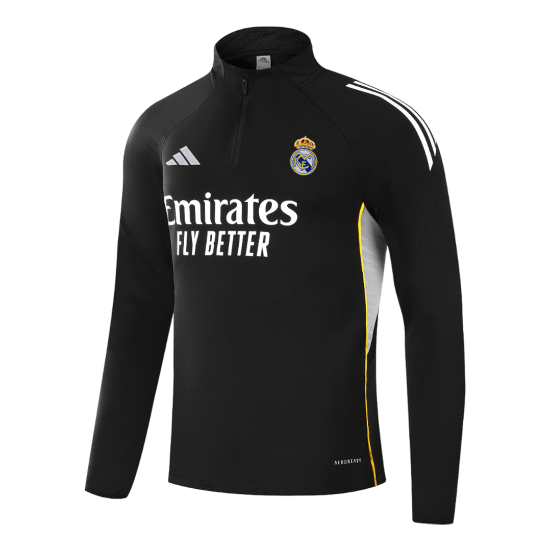 Real Madrid Sweatshirt Kit 2025/26 - Black (Top+Pants) - gojersey