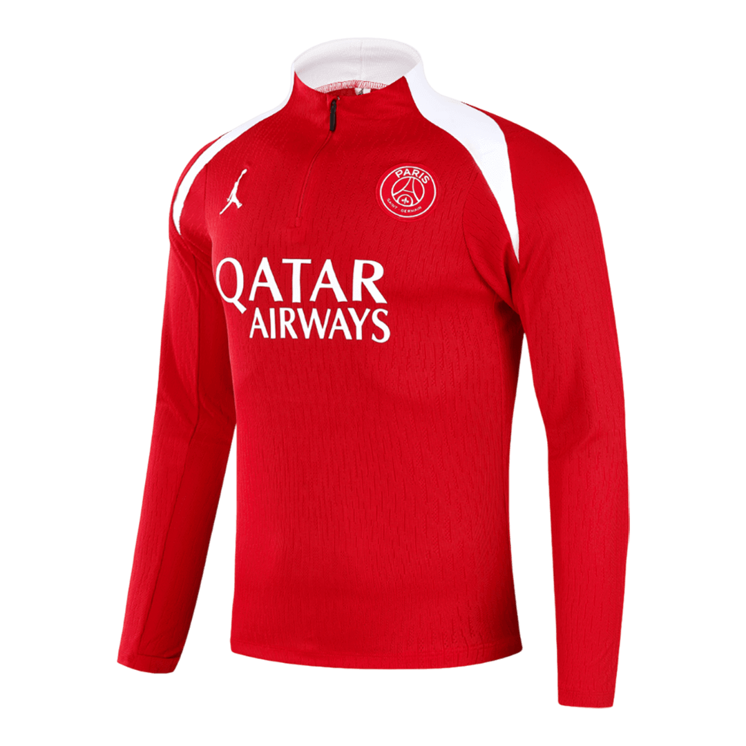25/26 Kid's PSG Zipper Sweatshirt Kit(Top+Pants)  Red - gojersey