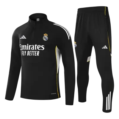 Real Madrid Sweatshirt Kit 2025/26 - Black (Top+Pants) - gojersey