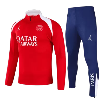 Kid's PSG Zipper Sweatshirt Kit(Top+Pants) 25/26 Red - gojersey