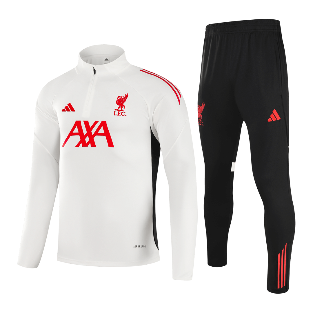 Kid's Liverpool Zipper Sweatshirt Kit(Top+Pants) 25/26 White - gojersey