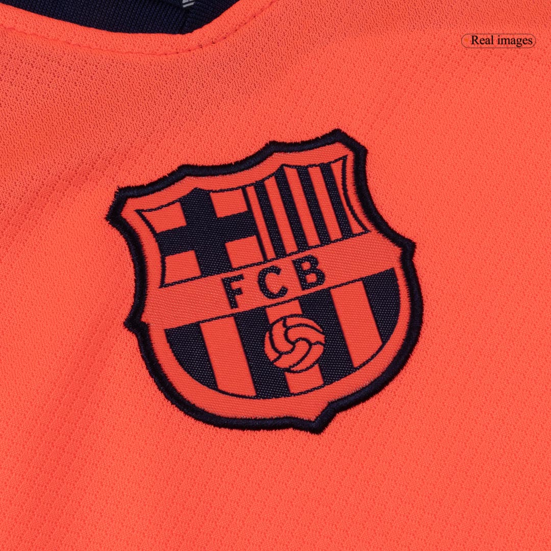 Kid's Barcelona Third Away Soccer Jersey Kit 25/26 Orange - gojersey