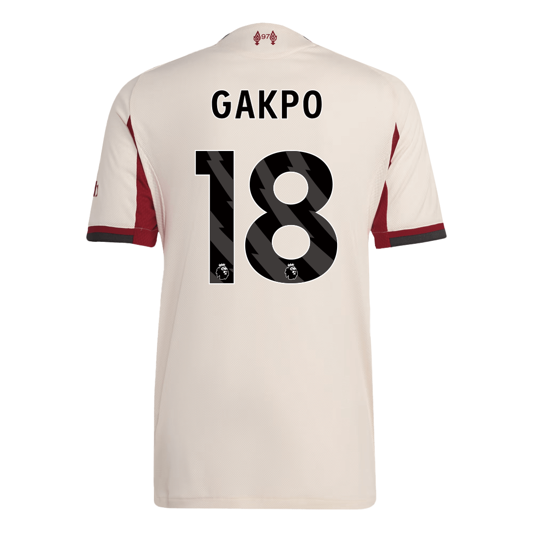 GAKPO #18 Authentic Liverpool Away Soccer Jersey 25/26 White - gojersey