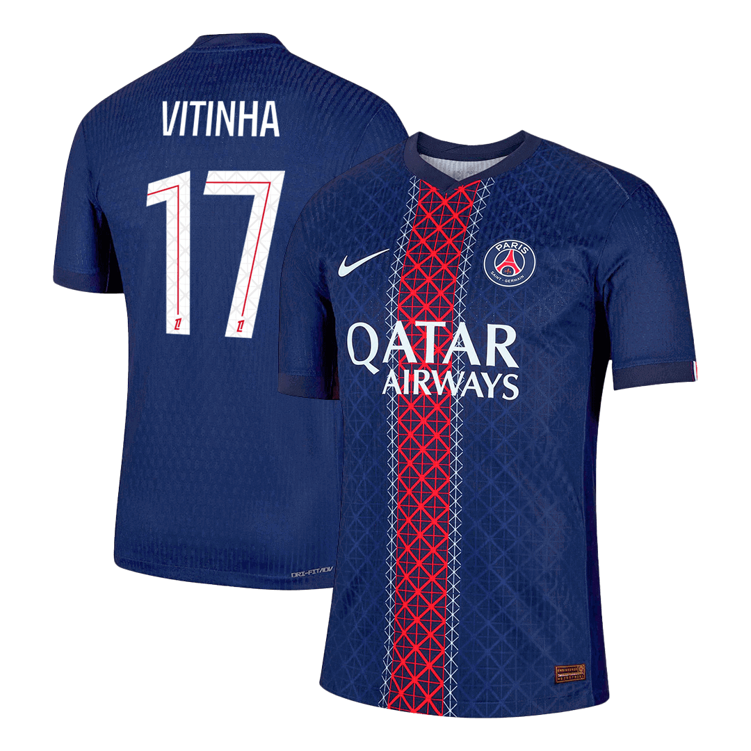 2025/26 VITINHA #17 Authentic PSG Home Soccer Jersey  Navy - gojersey