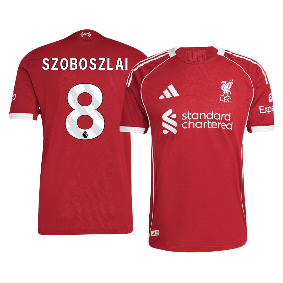 25/26 SZOBOSZLAI #8 Authentic Liverpool Home Soccer Jersey Red - gojersey