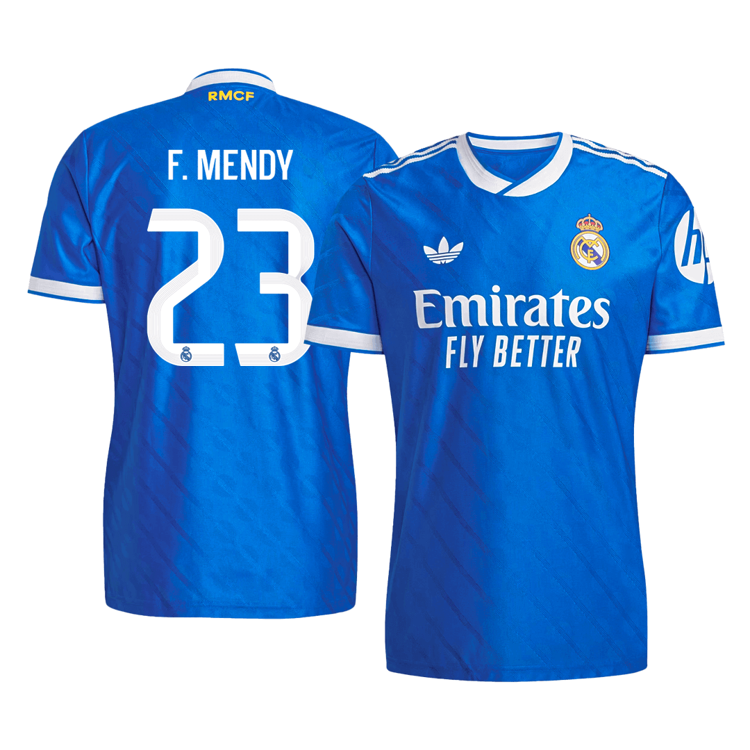 F. MENDY #23 Authentic Real Madrid Third Away Soccer Jersey 2025/26 Blue - gojersey