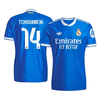 TCHOUAMENI #14 Authentic Real Madrid Third Away Soccer Jersey 2025/26 Blue - gojersey