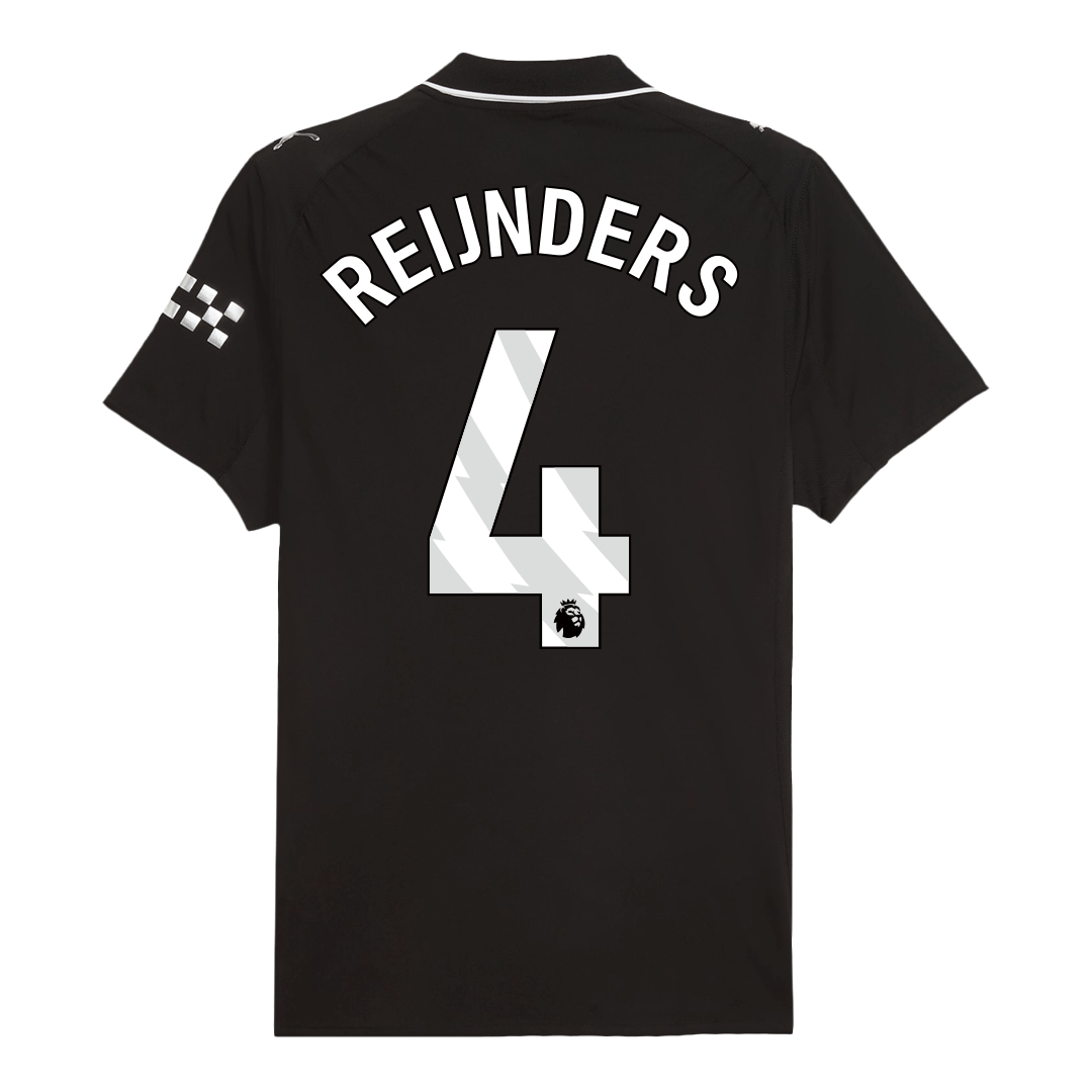 REIJNDERS #4 Authentic Manchester City Away Soccer Jersey 2025/26 Black - gojersey