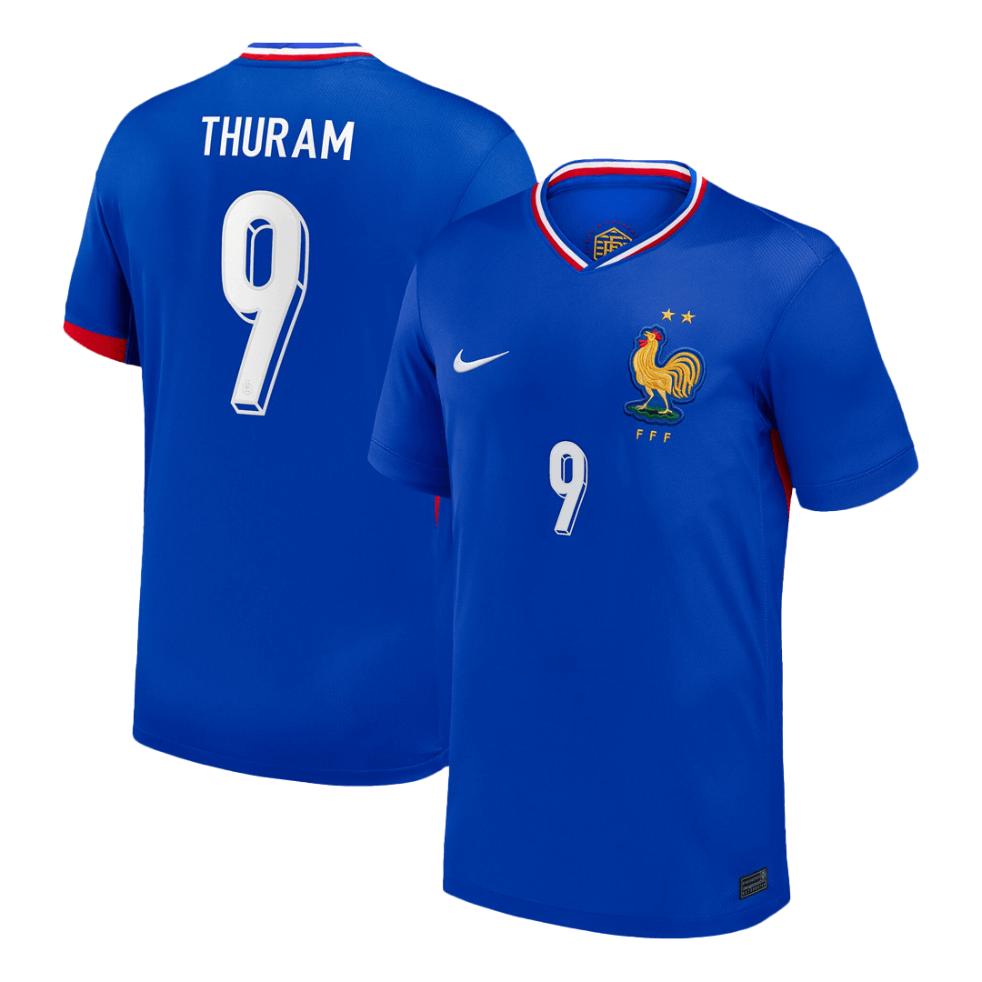 THURAM #9 France Euro Home Soccer Jersey Blue - gojersey