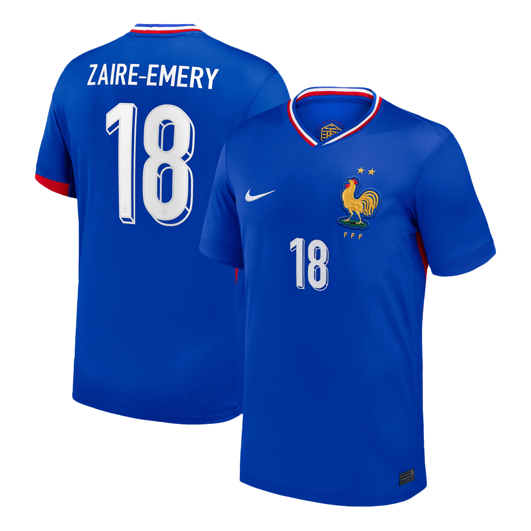 ZAIRE-EMERY #18 France Euro Home Soccer Jersey Blue - gojersey