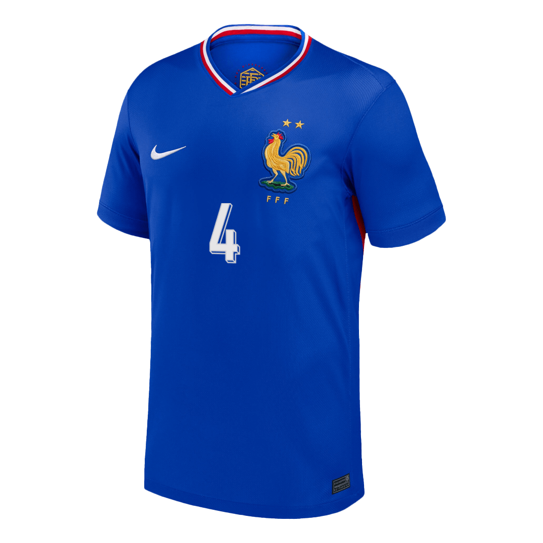 UPAMECANO #4 France Euro Home Soccer Jersey Blue - gojersey